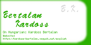 bertalan kardoss business card